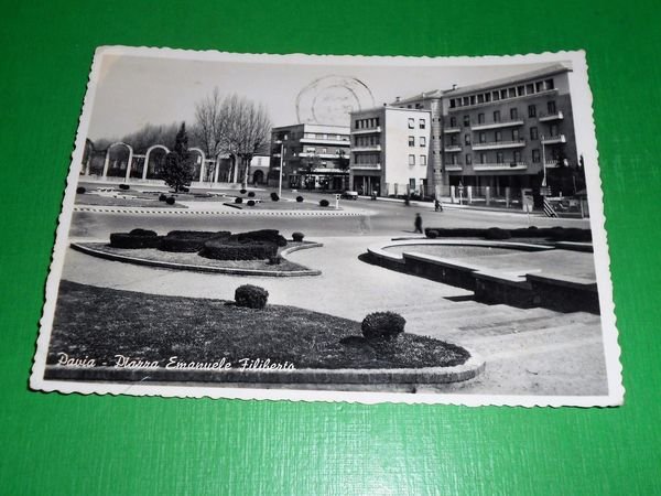 Cartolina Pavia - Piazza Emanuele Filiberto 1956. | Immagine principale