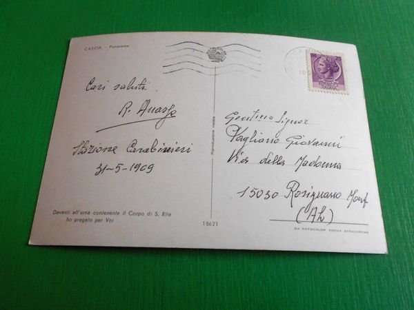 Cartolina Cascia ( Perugia ) - Panorama 1969