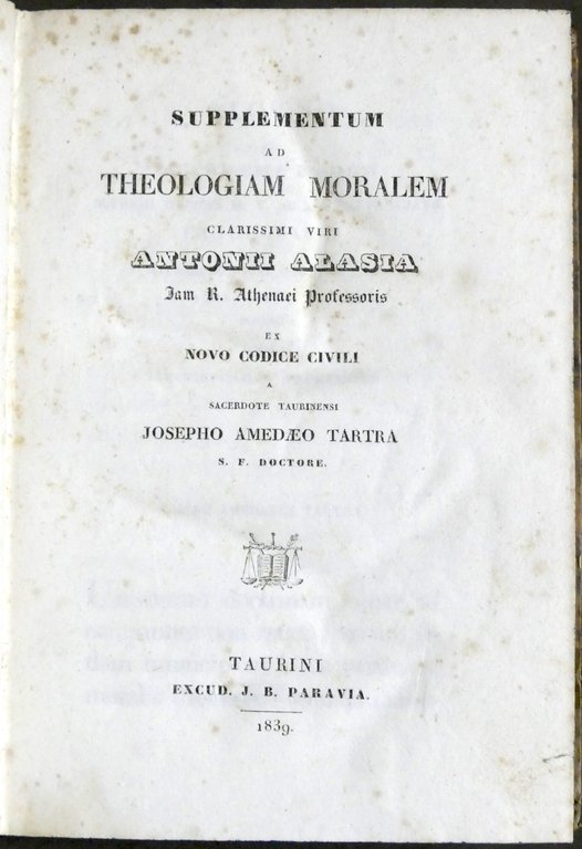 A. Alasia - Supplementum ad Theologiam Moralem - Opera completa … | Immagine Gallery 2
