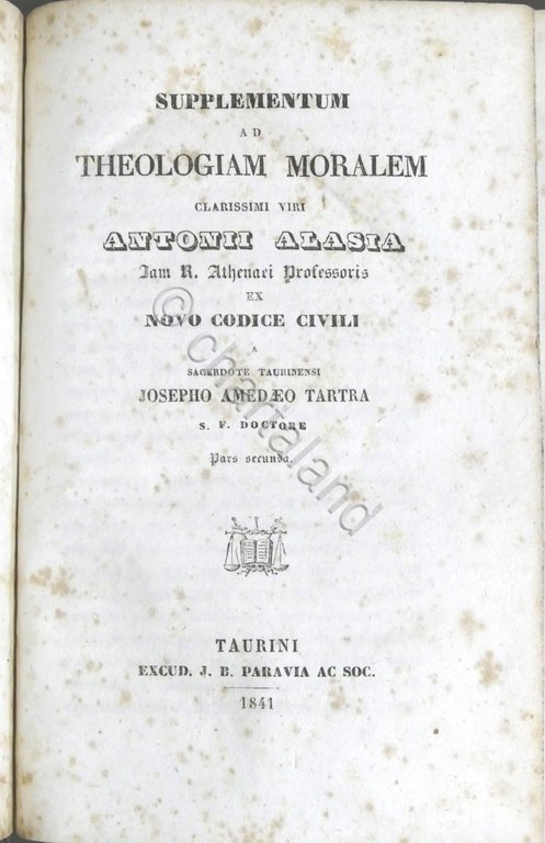 A. Alasia - Supplementum ad Theologiam Moralem - Opera completa … | Immagine Gallery 6