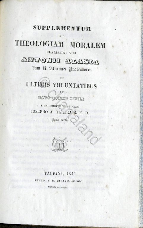 A. Alasia - Supplementum ad Theologiam Moralem - Opera completa … | Immagine Gallery 9