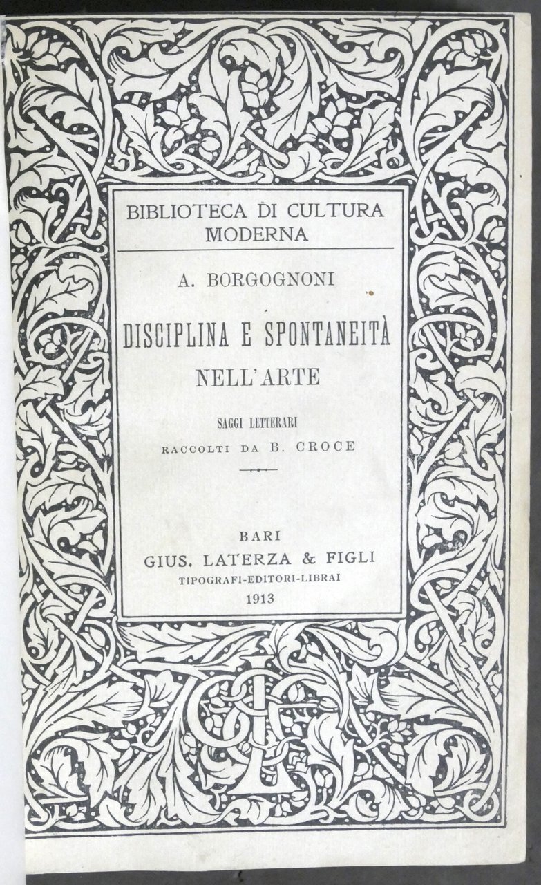 A. Borgognoni - Disciplina e spontaneità nell'arte - ed. 1913 … | Immagine principale