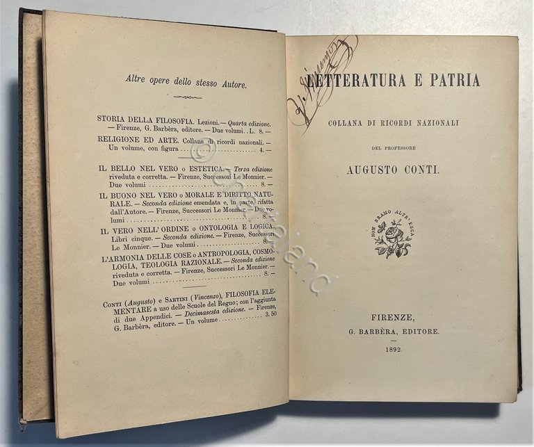 A. Conti - Letteratura e Patria: Collana di Ricordi Nazionali …