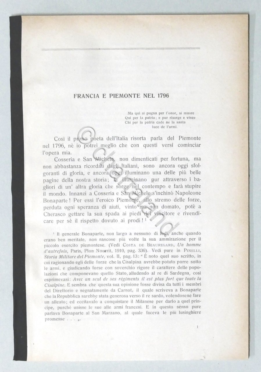 A. F. Trucco - Francia e Piemonte nel 1796 - …
