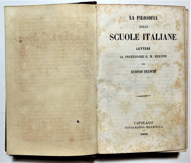 A. Franchi - Filosofia Delle Scuole Italiane - ed. 1852