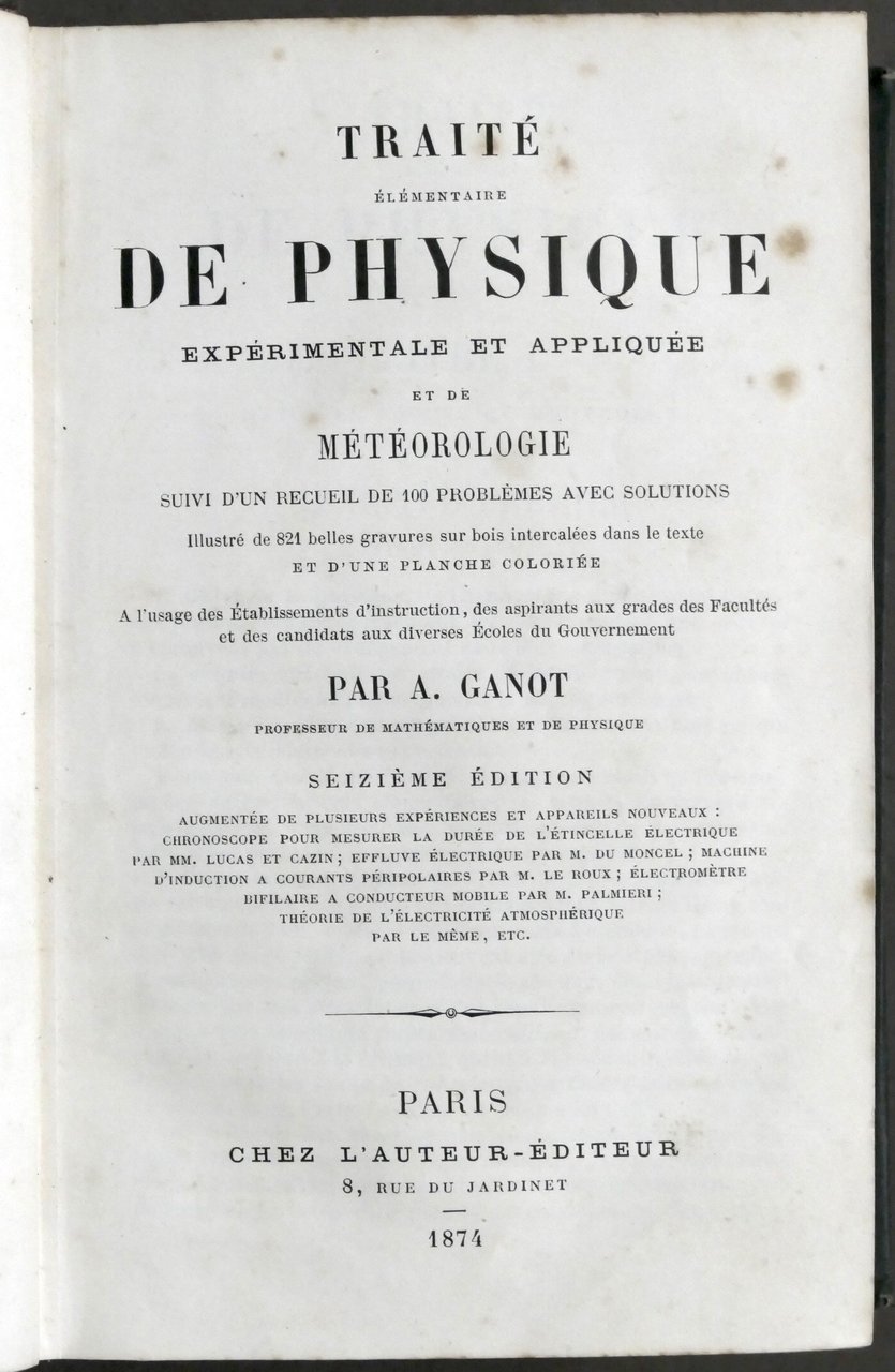 A. Ganot - Traité élémentaire de physique expérimentale et appliquée …