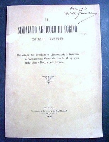 A. Garelli - Il Sindacato Agricolo di Torino Relazione assemblea … | Immagine principale