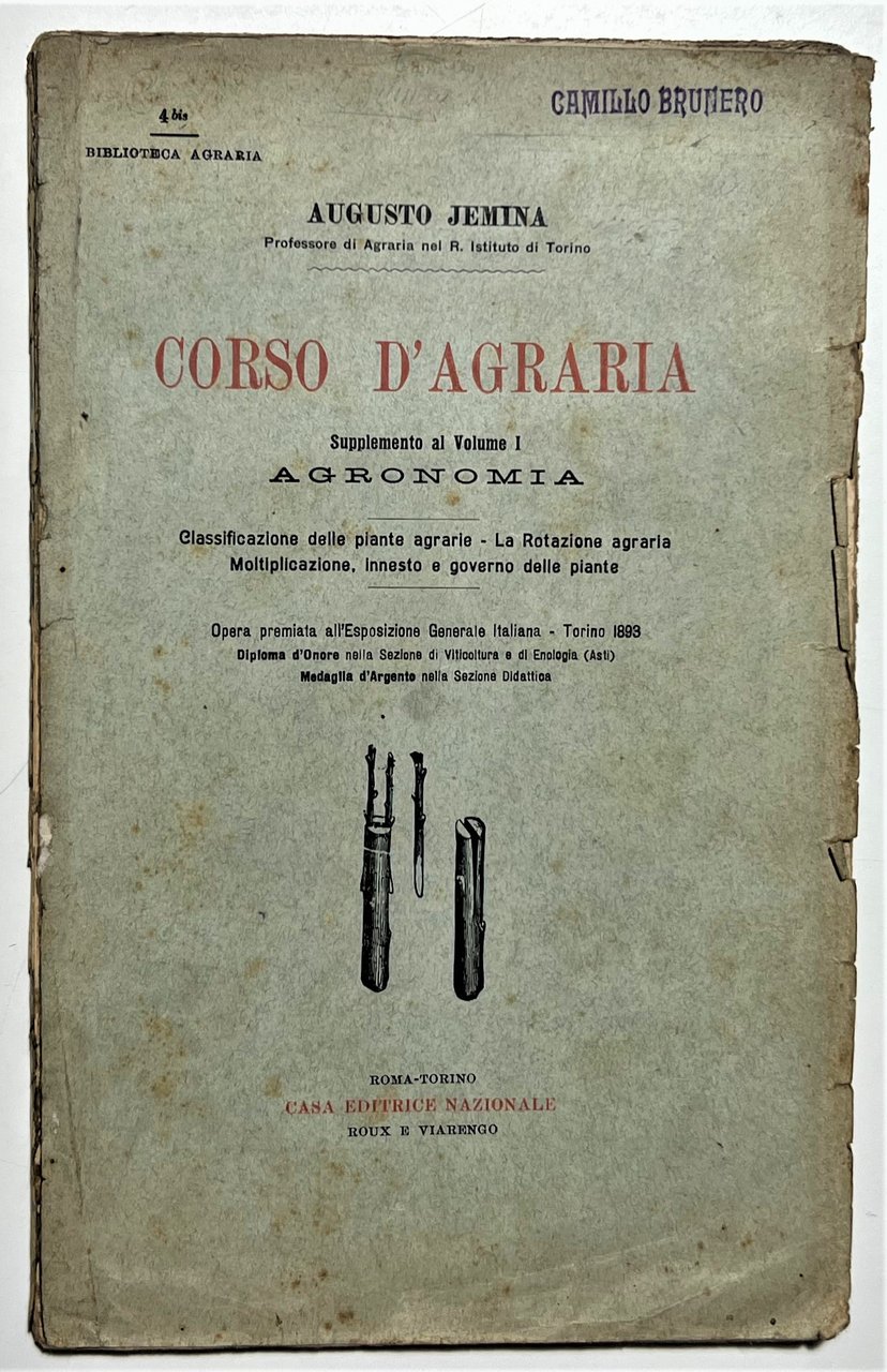 A. Jemina - Corso d'Agraria: Supplemento al Volume I Agronomia …