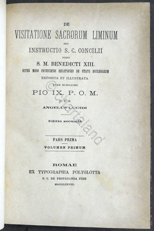 A. Lucidi - De Visitatione Sacrorum Liminum - Opera completa … | Immagine Gallery 5