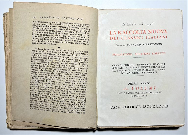 AA. VV. - Almanacco Letterario 1926 - ed. 1926 Mondadori
