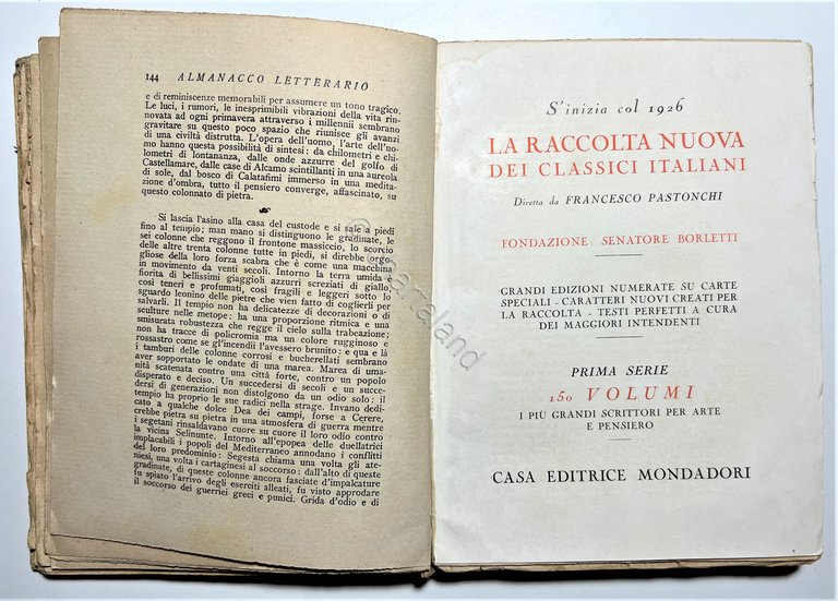 AA. VV. - Almanacco Letterario 1926 - ed. 1926 Mondadori
