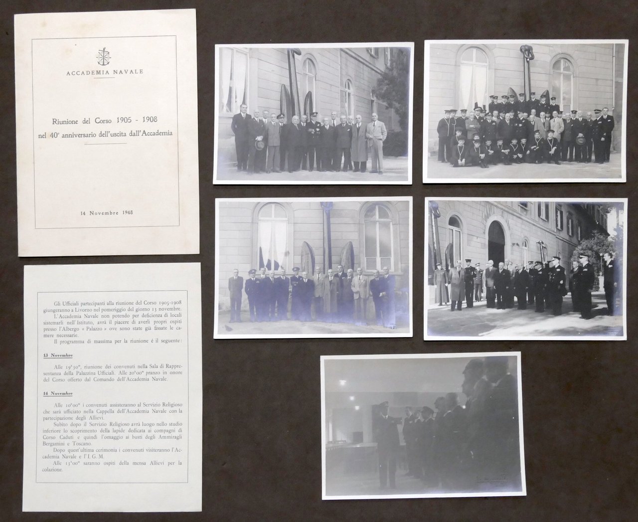 Accademia Navale Livorno Programma e foto Riunione Corso 1905-1908 Anniversario
