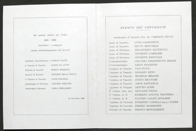 Accademia Navale Livorno Programma e foto Riunione Corso 1905-1908 Anniversario