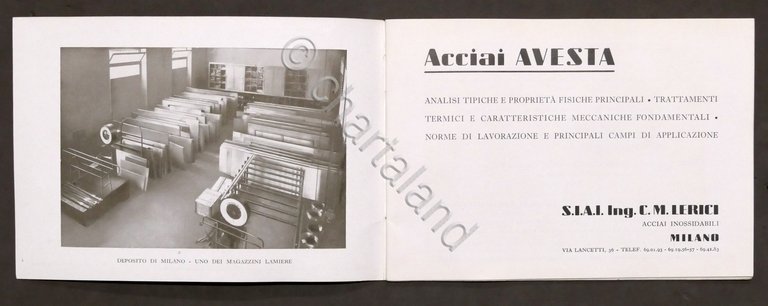 Acciai Avesta - Analisi tipiche, caratteristiche, campi di applicazione 1960 …