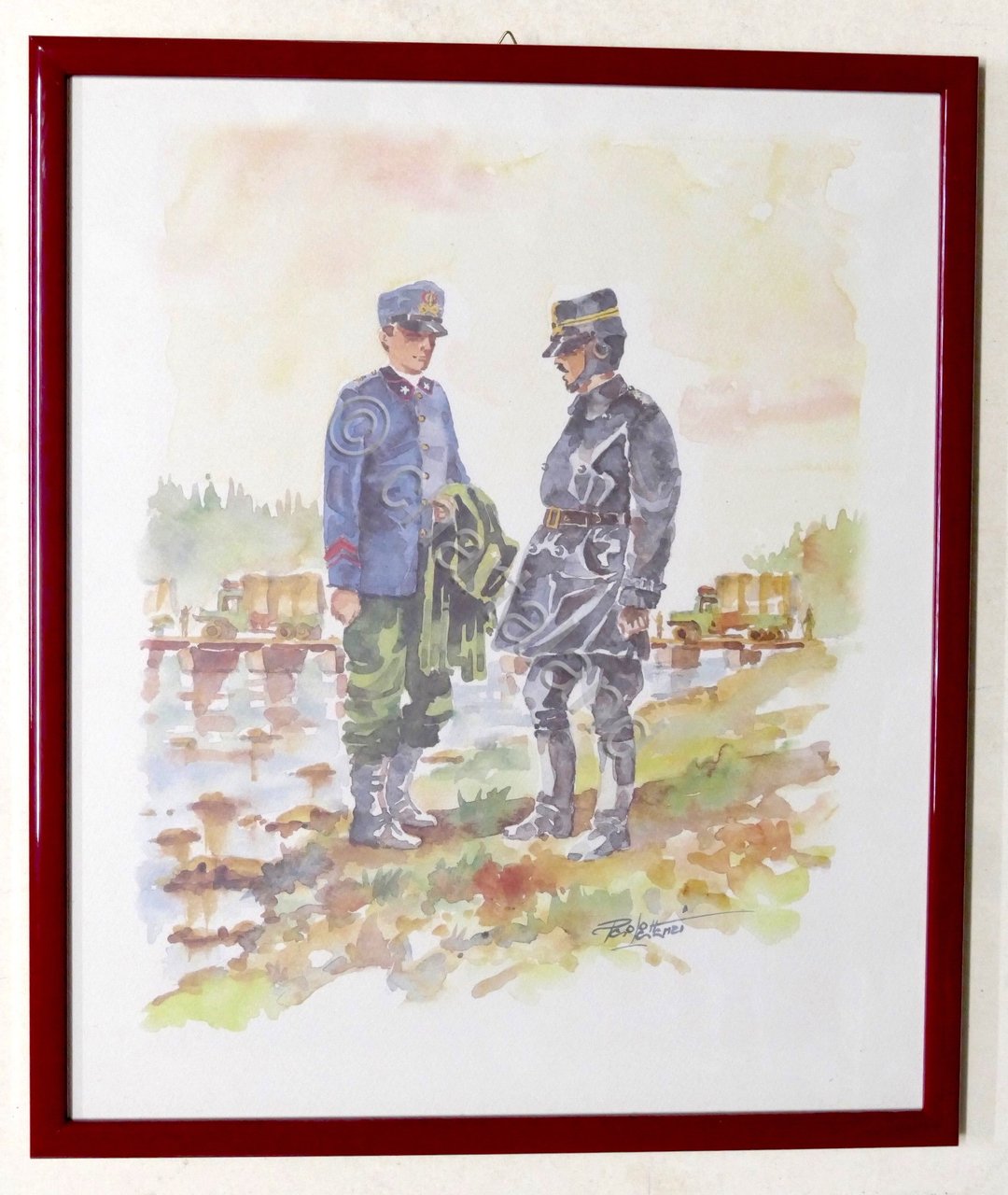 Acquerello originale di Paolo Lattanzi - Uniformi Caporale e Tenente … | Immagine principale