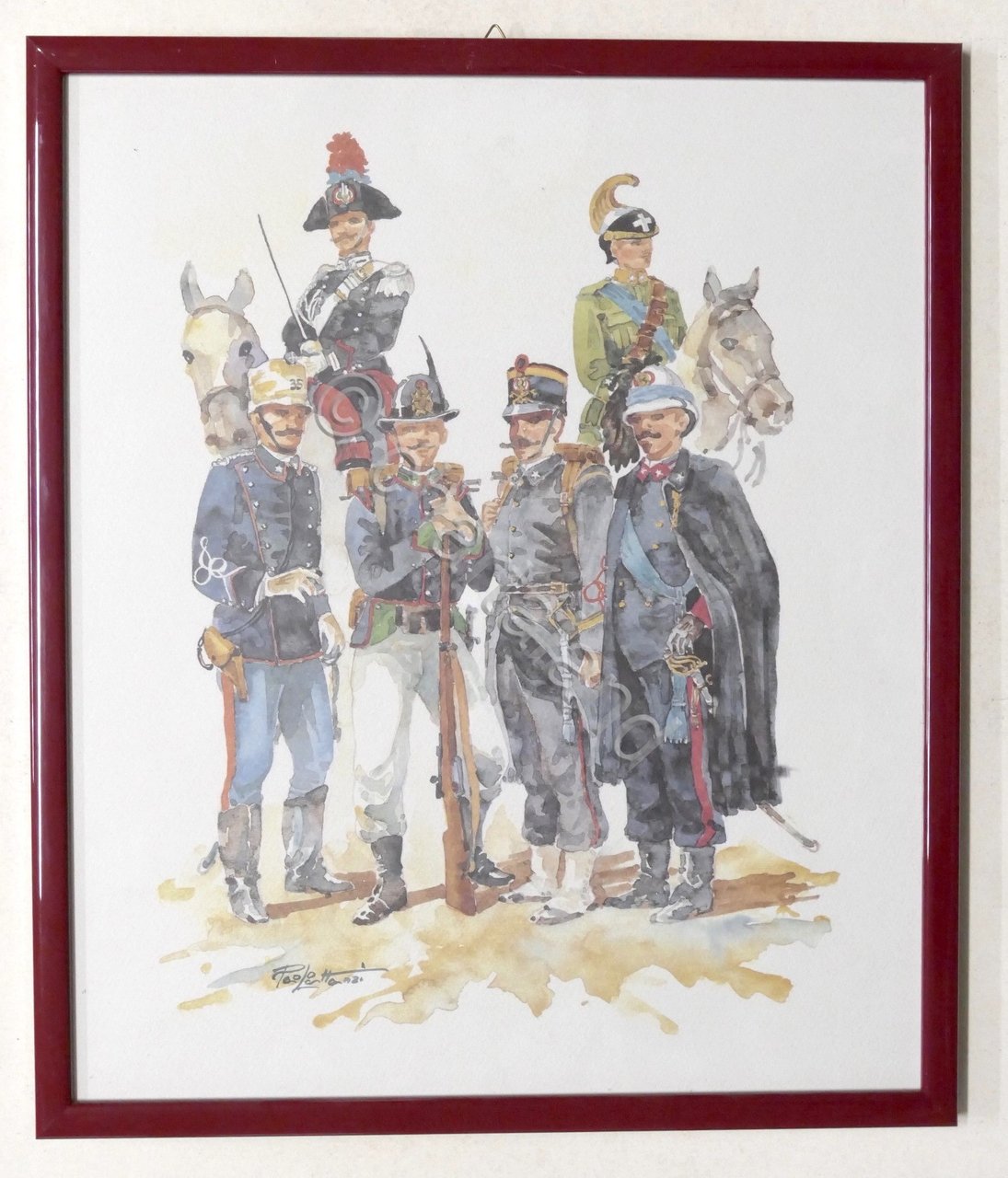 Acquerello originale di Paolo Lattanzi - Uniformi Esercito Italiano | Immagine principale