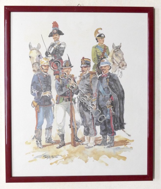 Acquerello originale di Paolo Lattanzi - Uniformi Esercito Italiano | Immagine Gallery 2