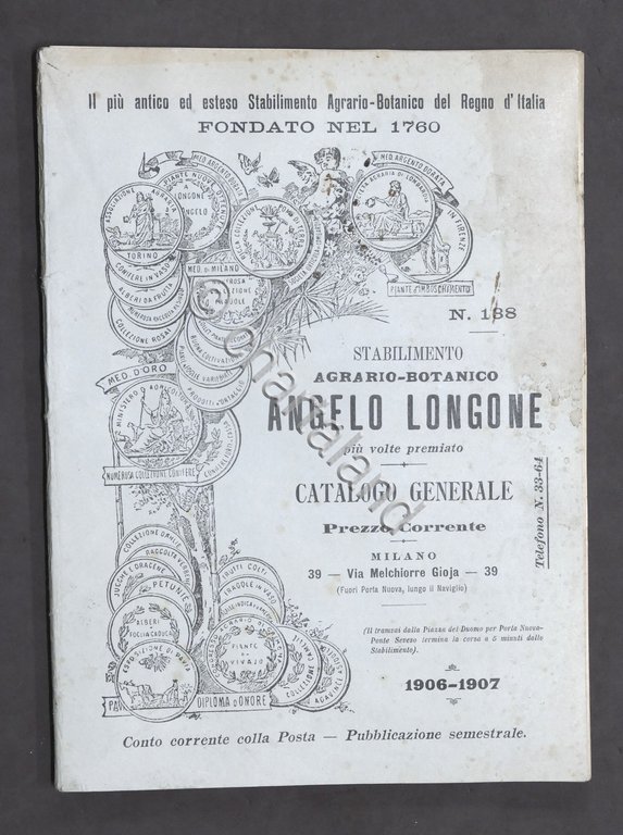 Agraria Milano Catalogo Stabilimento Agrario Botanico A. Longone N. 138 …