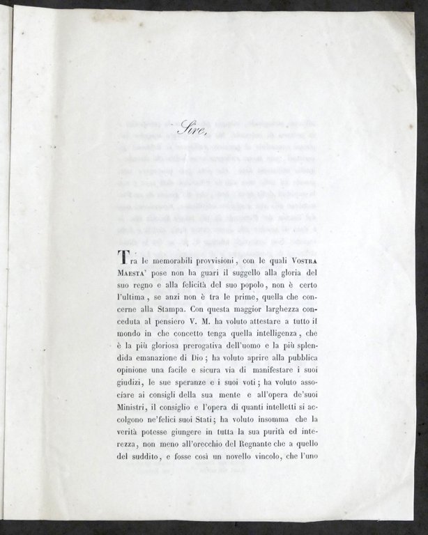 Al Re Carlo Alberto di Savoia - Omaggio della Unione …