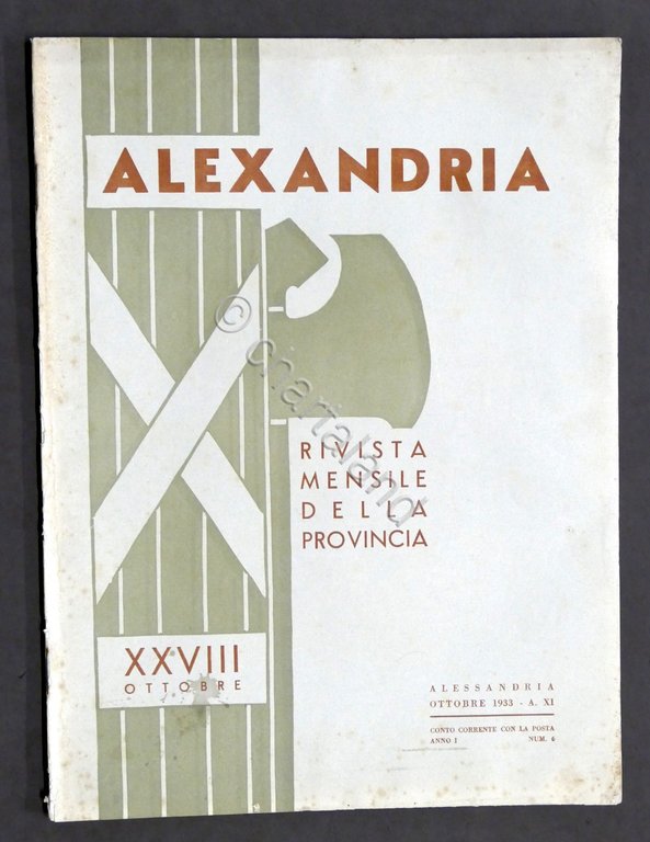 Alexandria Rivista Mensile della Provincia di Alessandria Anno I n° …