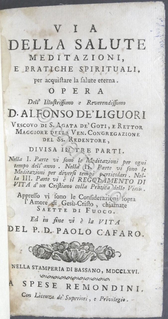 Alfonso de' Liguori - Via della salute - Meditazioni e …