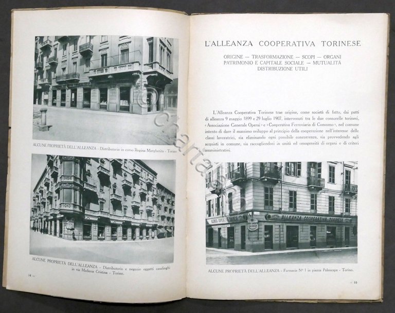 Alleanza Cooperativa Torinese - Origini Scopi Attività - 1929