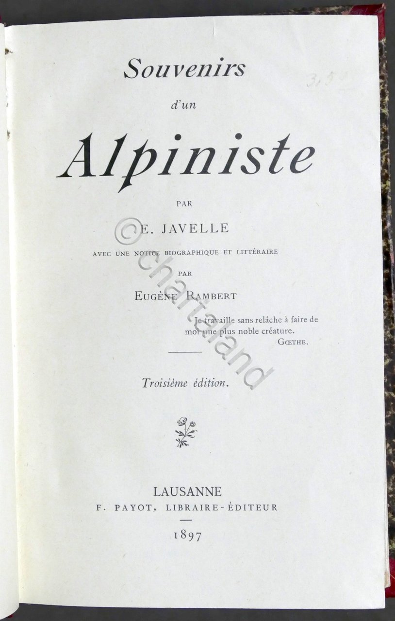Alpinismo - E. Javelle - Souvenirs d'un alpiniste - ed. …