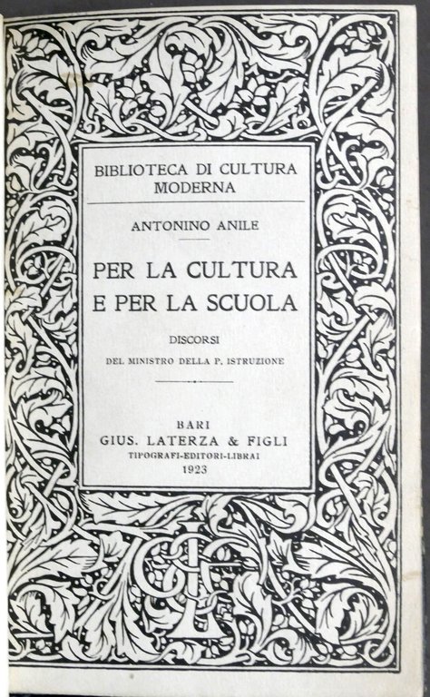 Anile Per la cultura e per la scuola Discorsi ministro … | Immagine Gallery 4