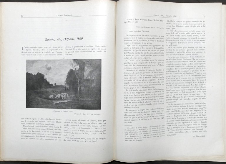 Antonio Fontanesi - Pittore Paesista - 1818-1882 - ed. 1925