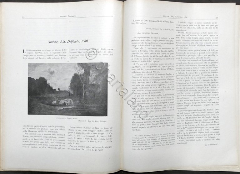 Antonio Fontanesi - Pittore Paesista - 1818-1882 - ed. 1925