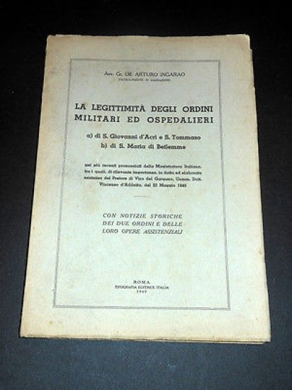 Araldica - Ingarao - La legittimità Ordini Militari e Ospedalieri … | Immagine principale