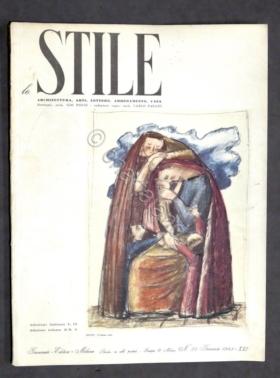 Architettura arredamento casa - Rivista lo Stile N. 25 - 1943 - Gio Ponti
