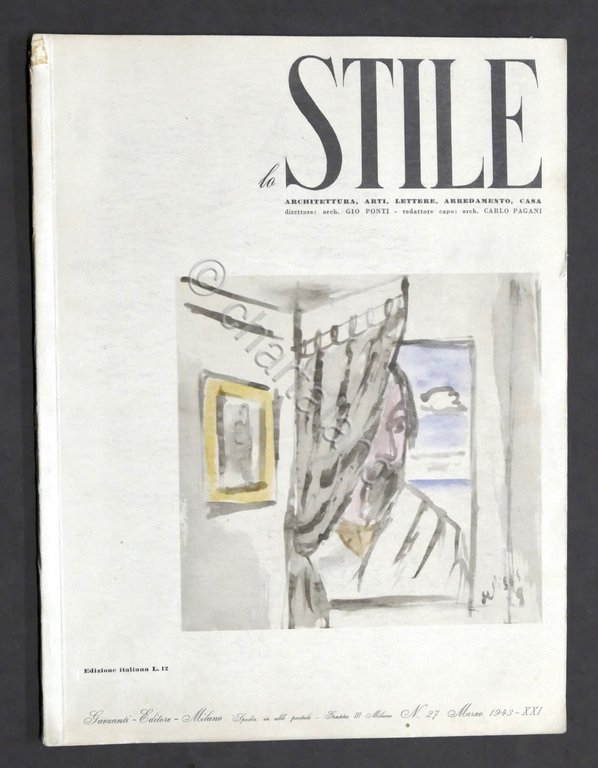 Architettura arredamento casa - Rivista lo Stile N. 27 - 1943 - Gio Ponti