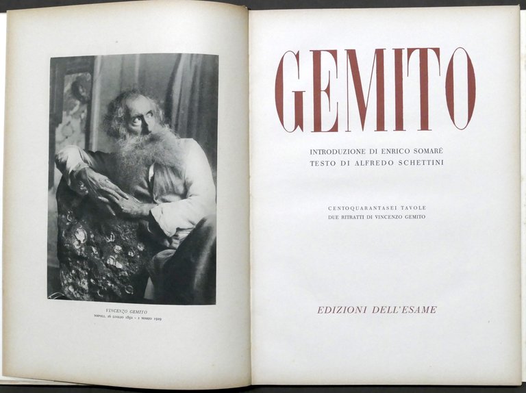 Arte - Alfredo Schettini - Gemito - 1^ ed. 1944