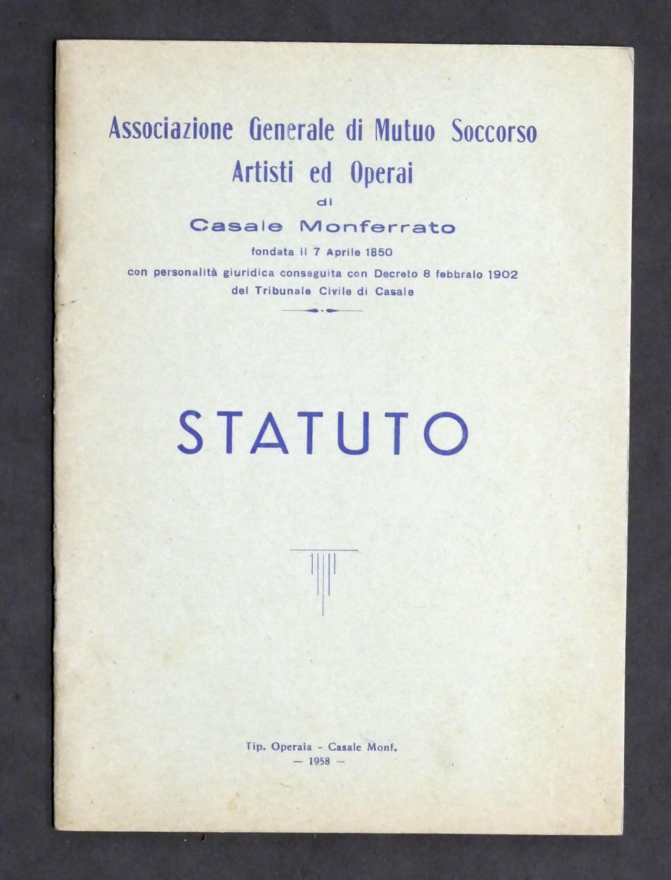 Associazione Generale Mutuo Soccorso Artisti ed Operai di Casale - …
