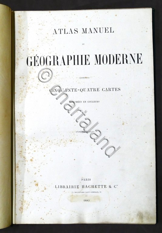 Atlante Geografico - Atlas Manuel de Geographie Moderne - 1883 …