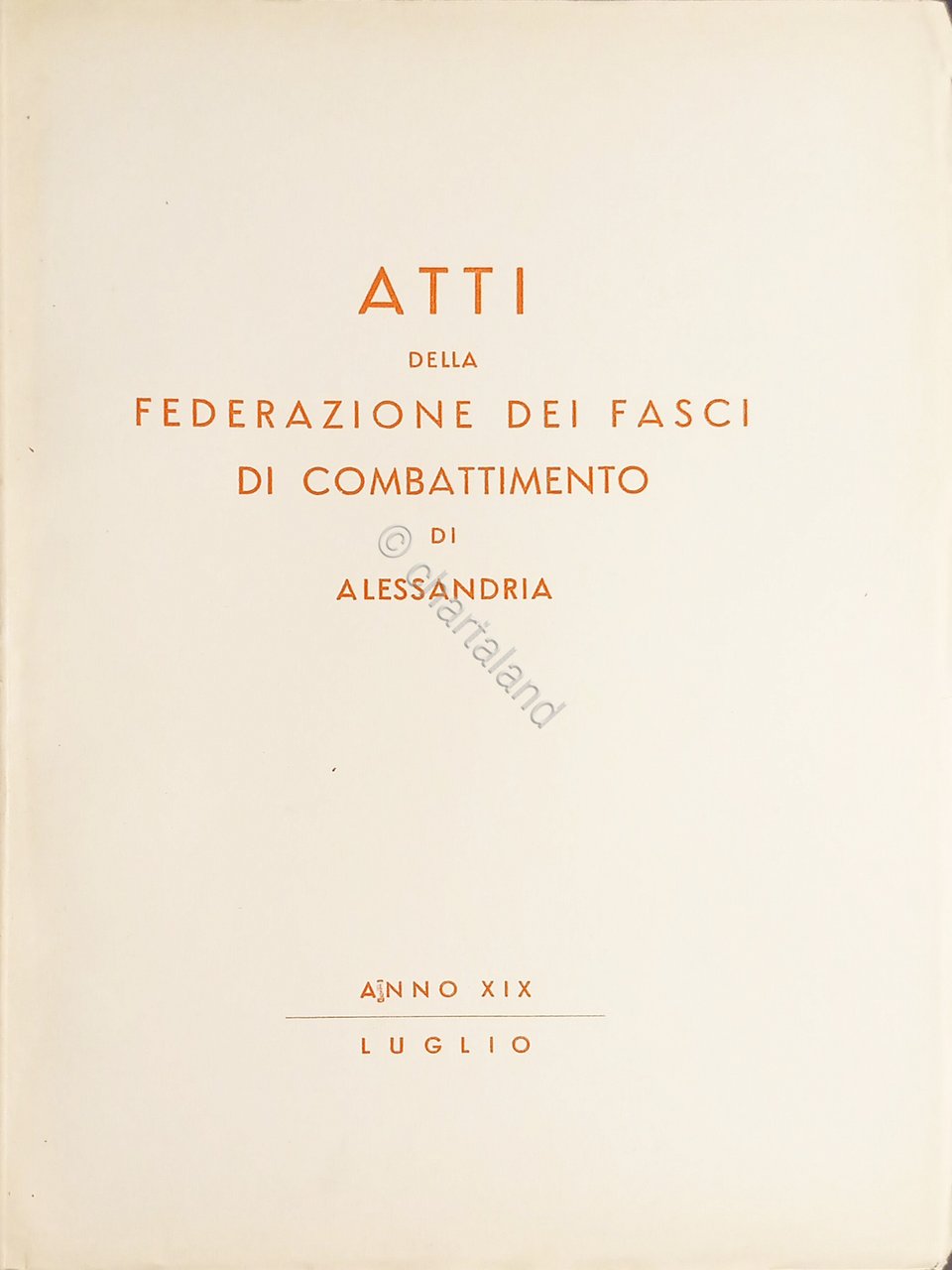 Atti della federazione dei Fasci di Combattimento di Alessandria - …
