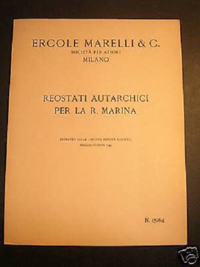 Autarchia - Ercole Marelli - Reostati Autarchici per R. Marina … | Immagine principale
