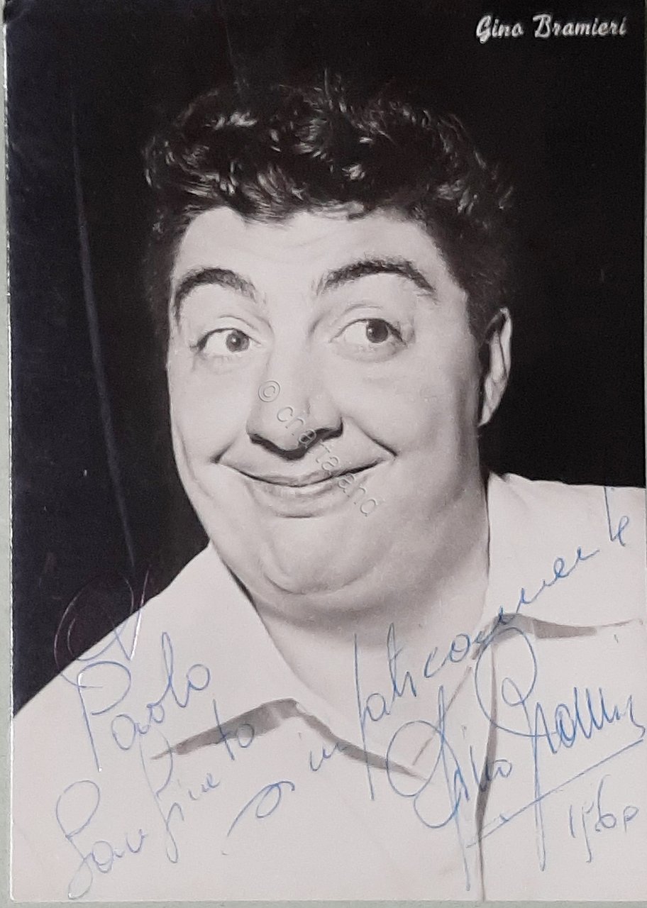 Autografo - Dedica su fotocartolina del attore, comico Gino Bramieri … | Immagine principale