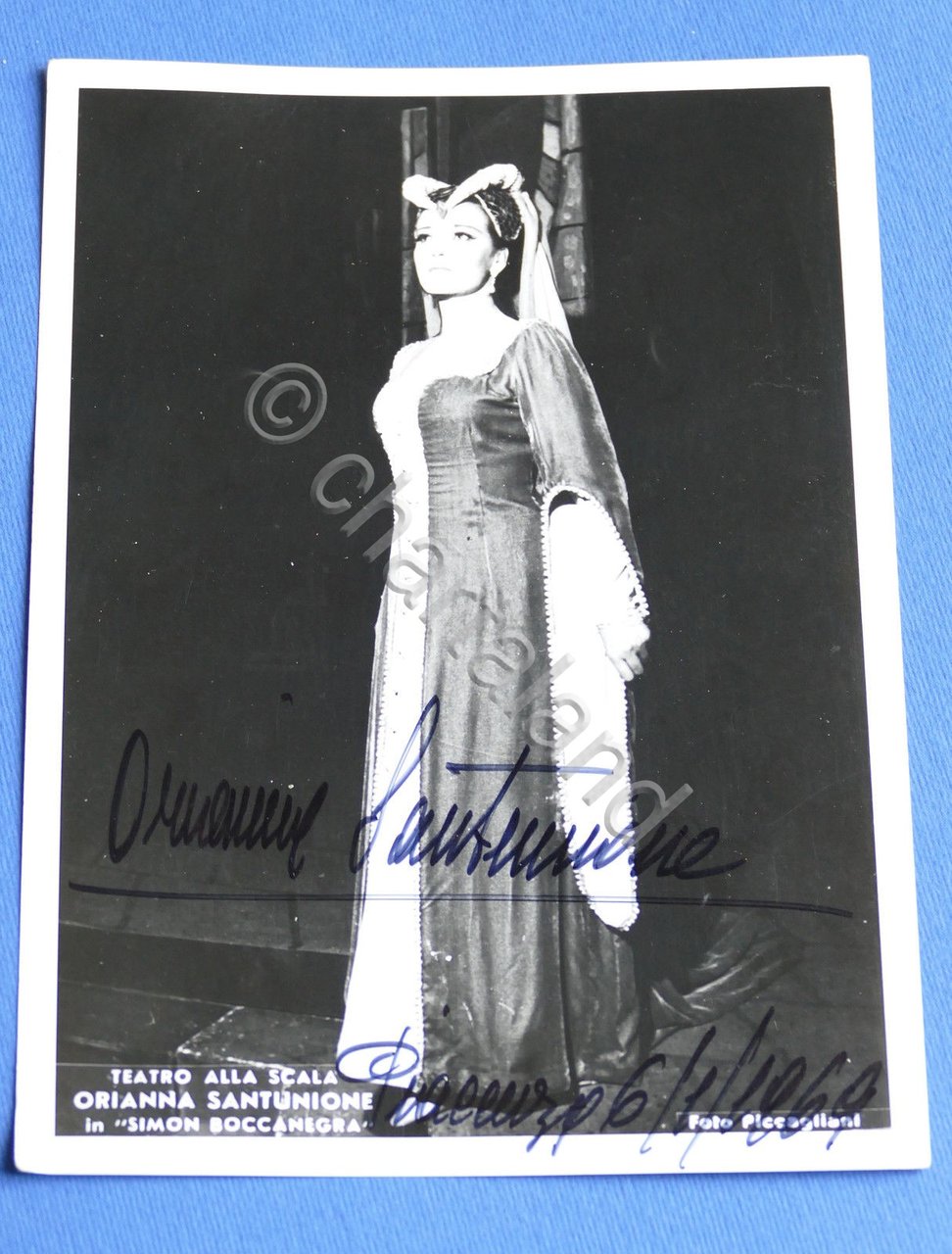 Autografo cantante lirica soprano Orianna Santunione - anno 1969