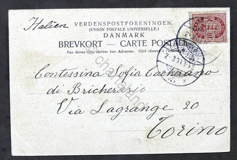 Autografo conte Carlo Calvi di Bergolo su cartolina - 1903