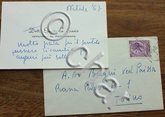 Autografo dedica deputato al parlamento Emanuela Savio Democrazia Cristiana 1967