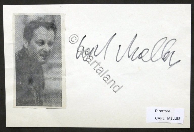 Autografo del direttore d'orchestra Carl Melles - anni '70