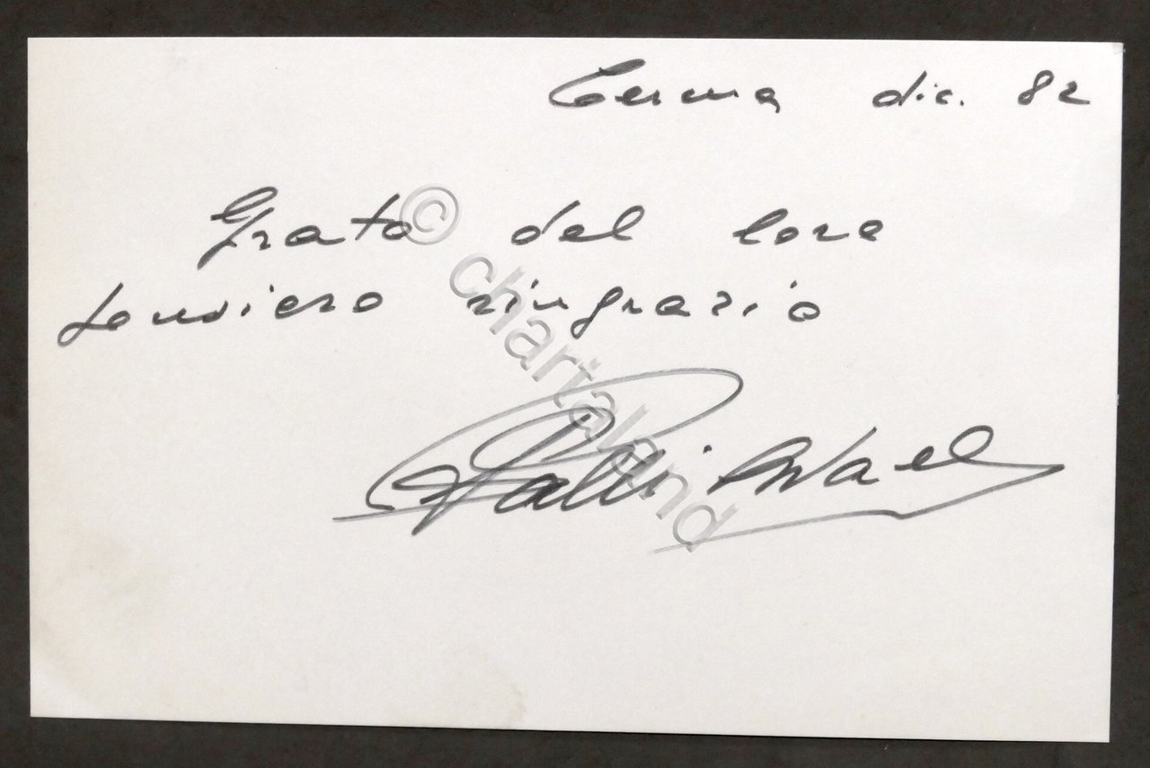 Autografo del violinista italiano Osvaldo Palli - 1982