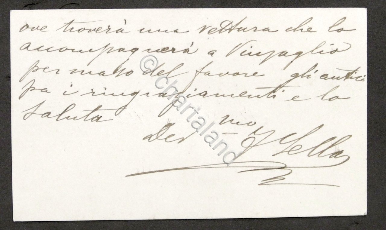 Autografo di Federico Sella su biglietto da visita - 1890 …