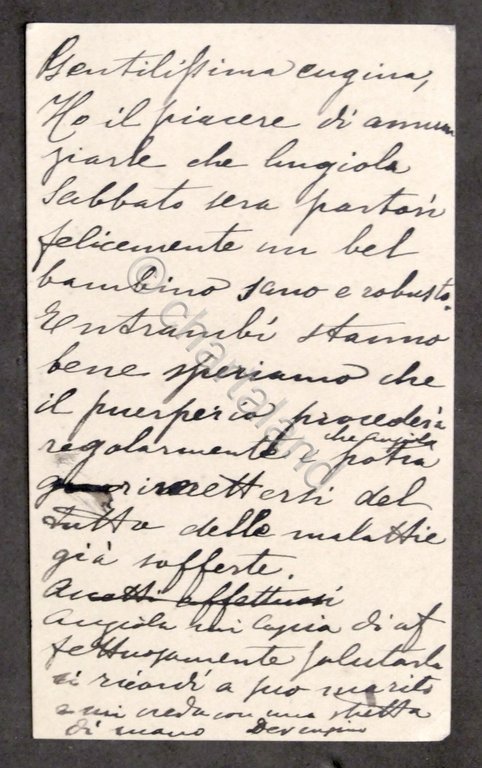 Autografo di Federico Sella su biglietto da visita - 1895 …