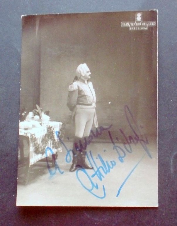  Autografo e fotografia - Attilio D'Orazi - Teatro del Liceo - Barcellona