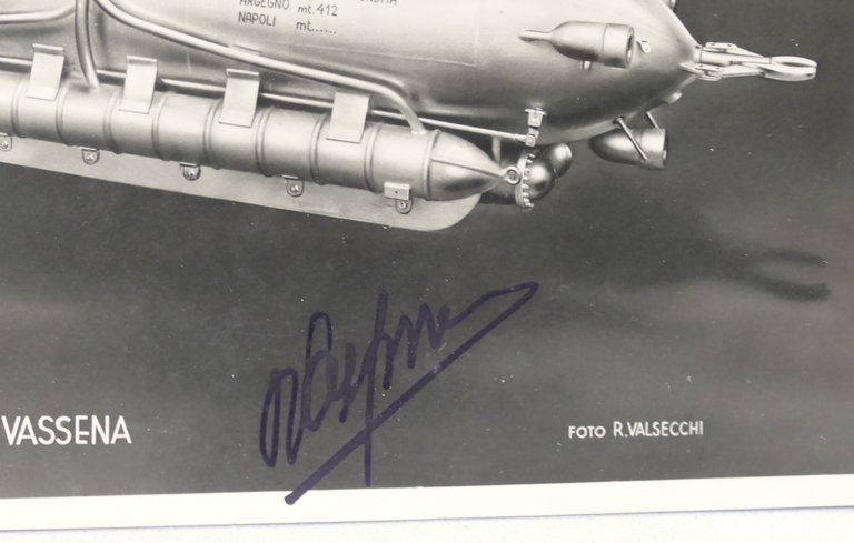 Autografo inventore Pietro Vassena su cartolina Sommergibile C3 - 1948 …