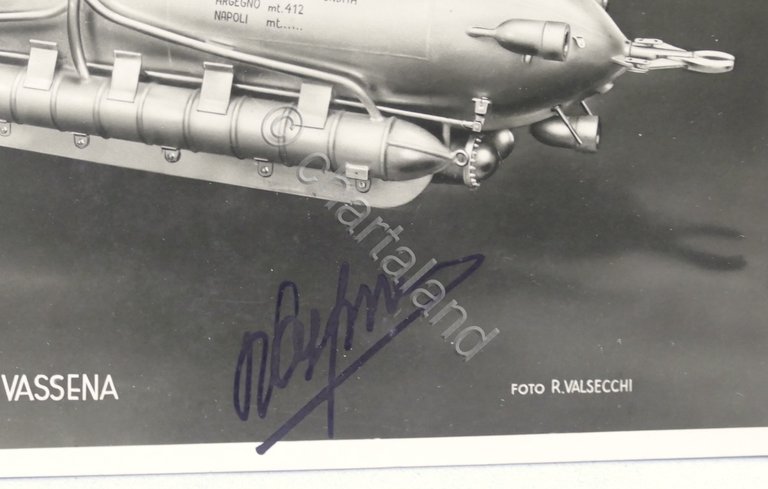 Autografo inventore Pietro Vassena su cartolina Sommergibile C3 - 1948 …