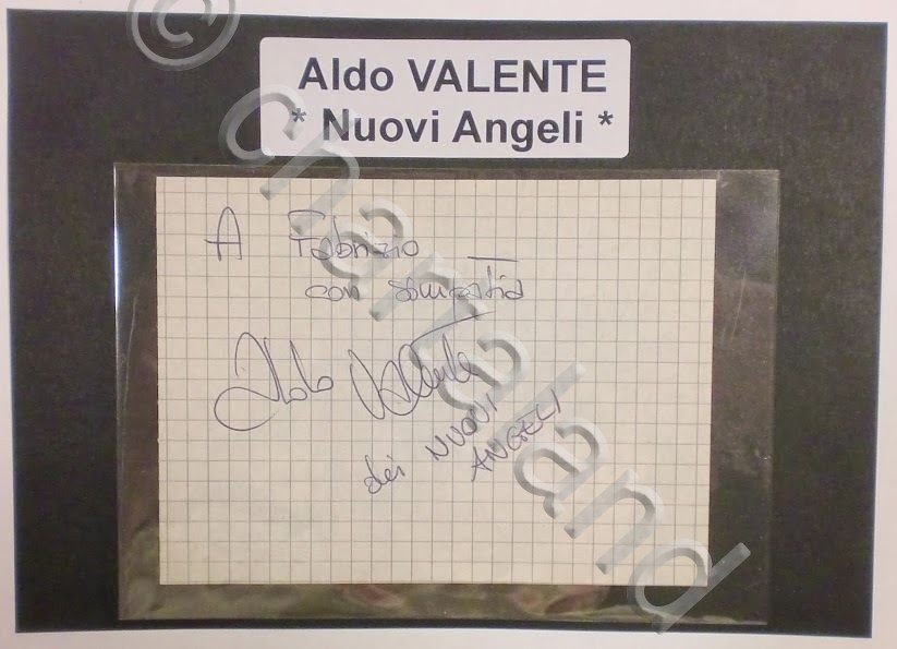 Autografo originale Aldo Valente dei Nuovi Angeli - foglietto - … | Immagine principale